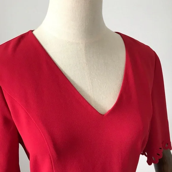 H&M Red Fit & Flare Midi Dress - Picture 6 of 12